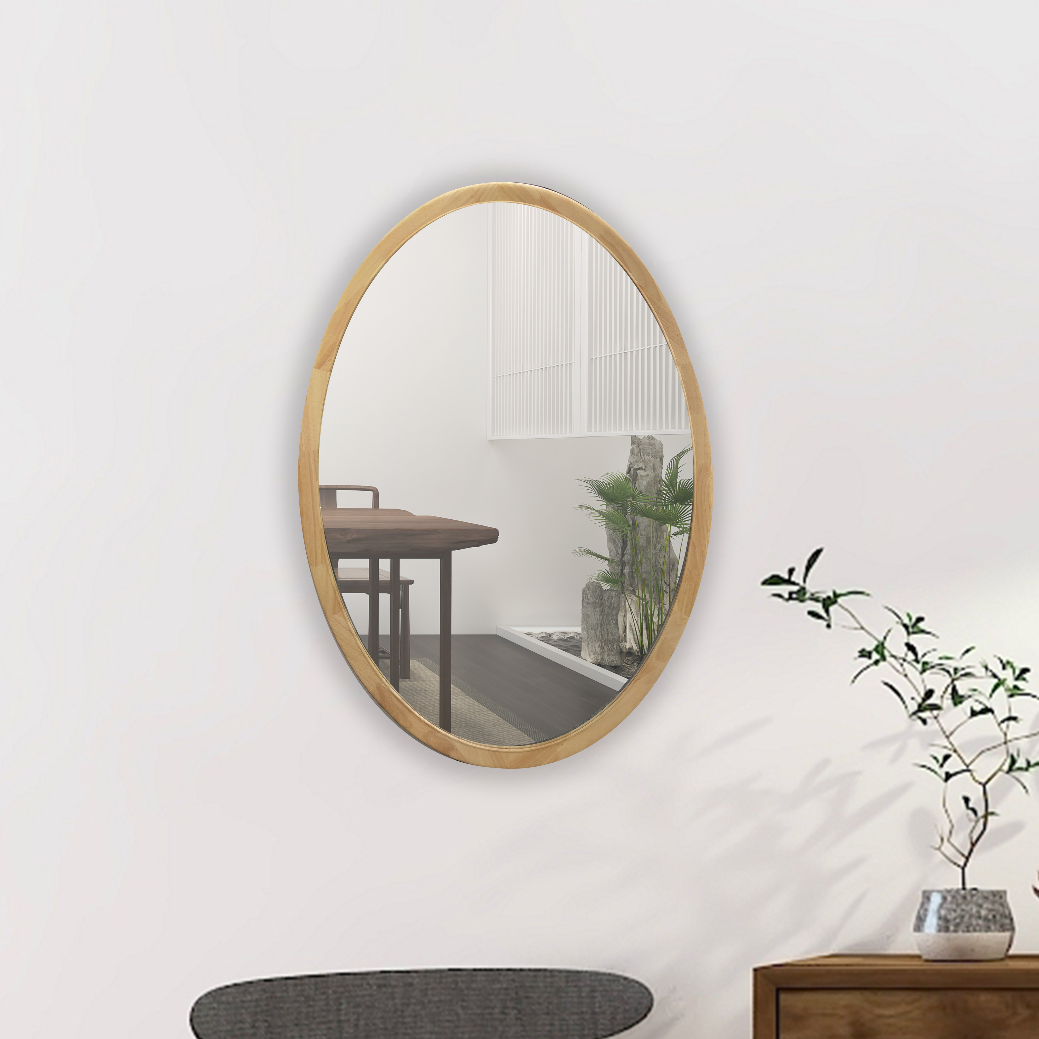 rustic oval mirror